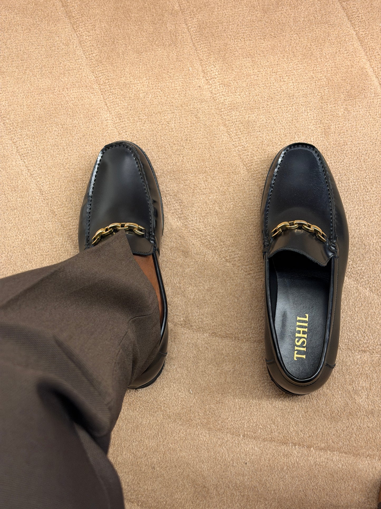 Tishil Belmont Mens Loafers With Gold Chain Details