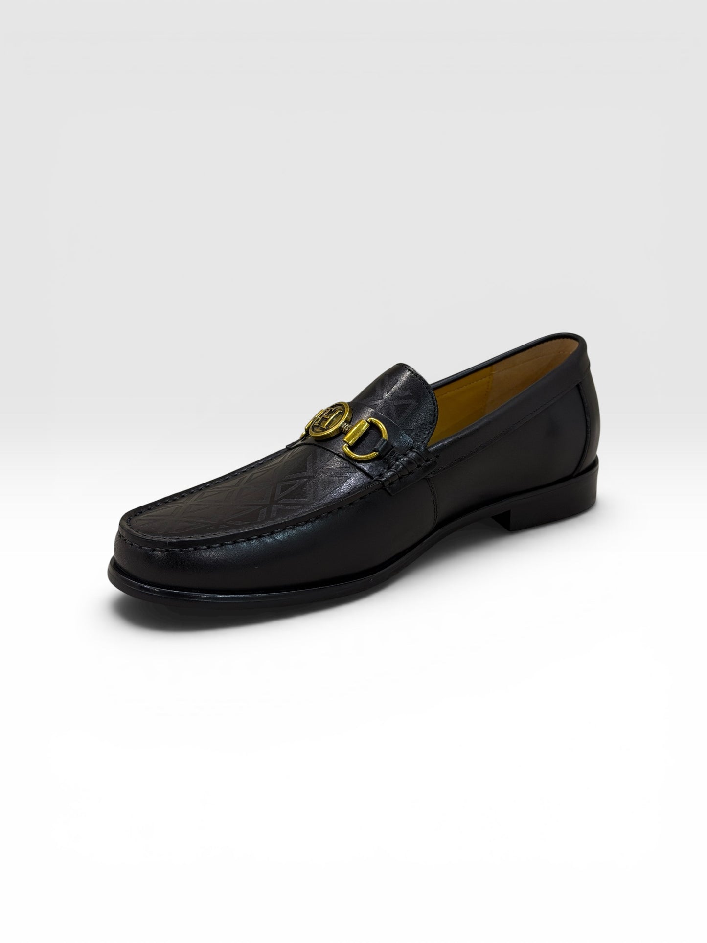 Tishil Aurel Men’s Black Monogram Horsebit Loafer
