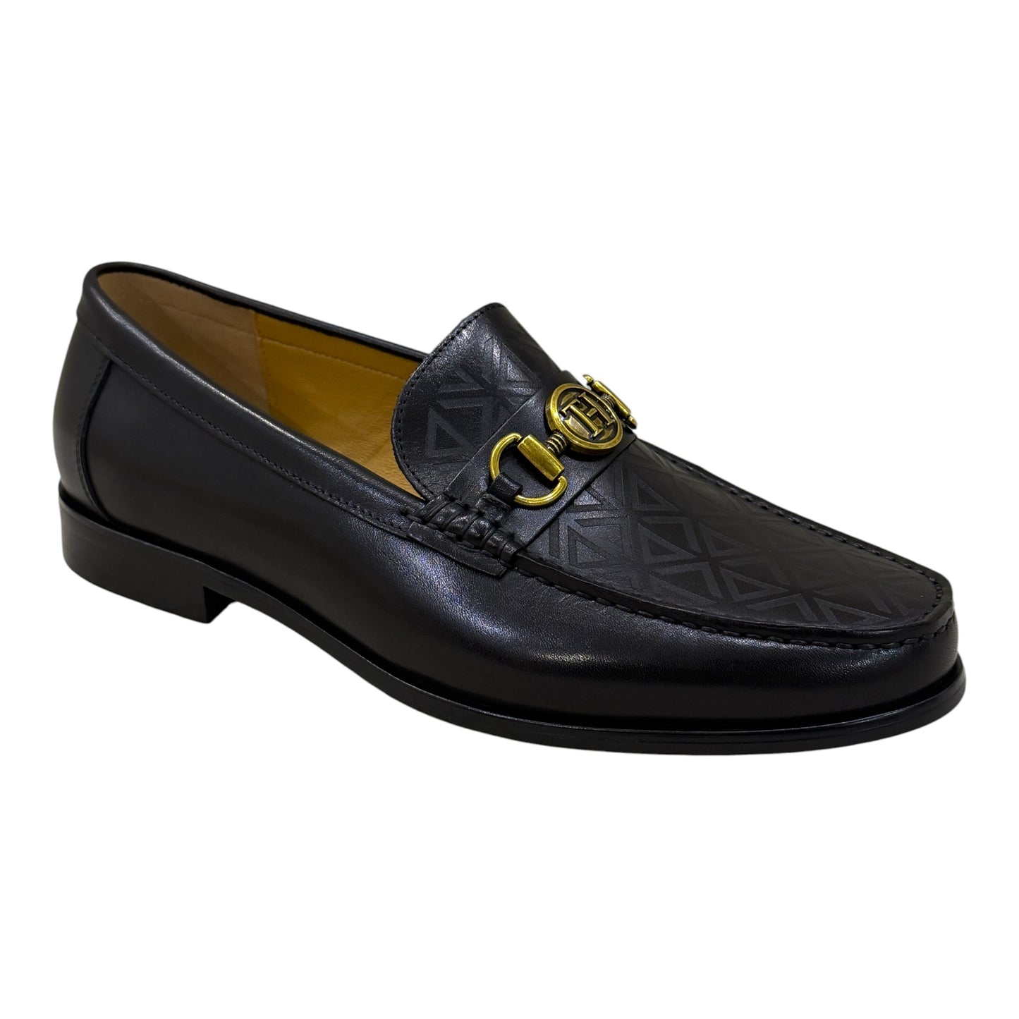 Tishil Aurel Men’s Black Monogram Horsebit Loafer
