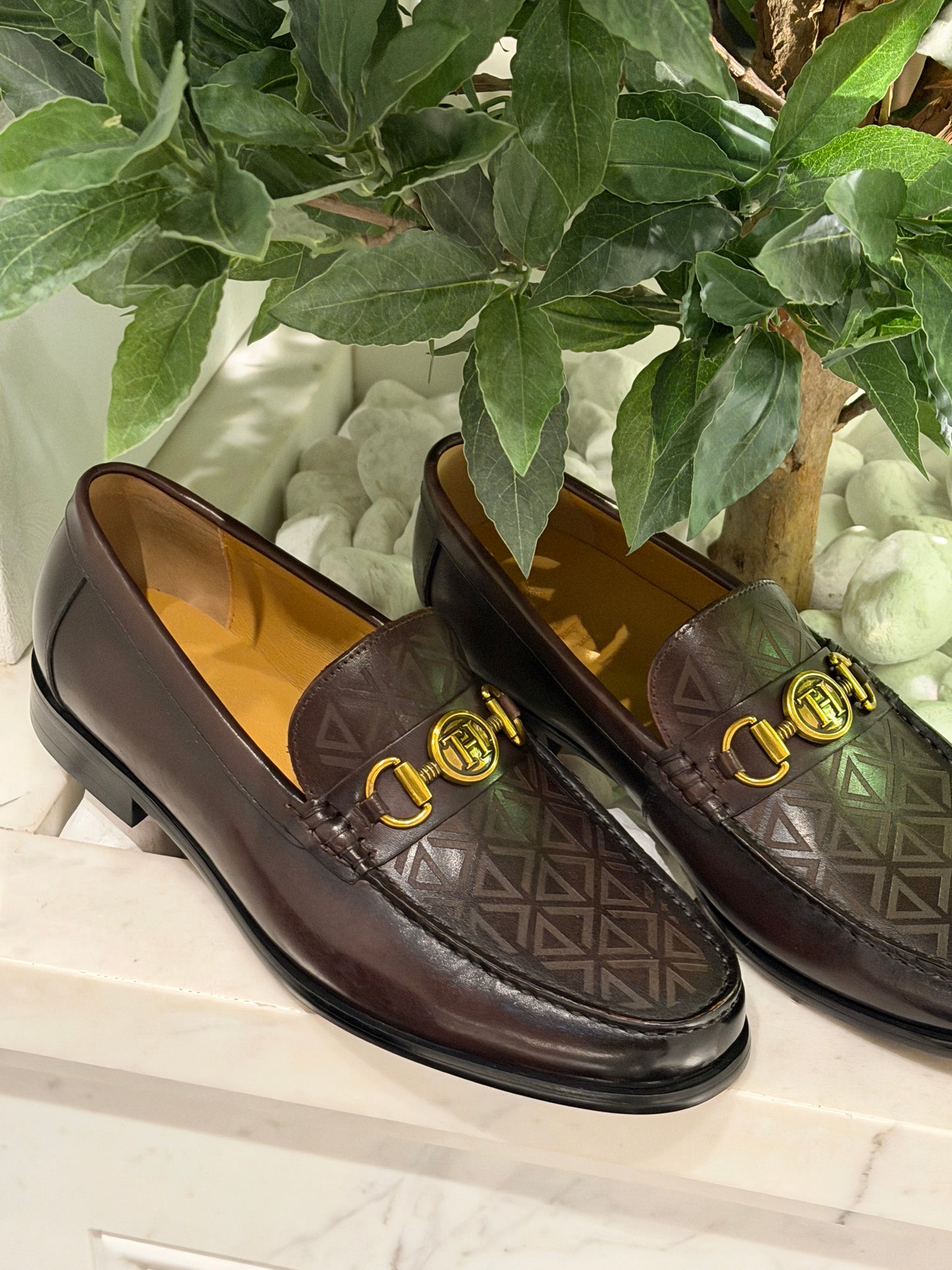 Tishil Aurel Men’s Monogram Horsebit Loafer In Brown