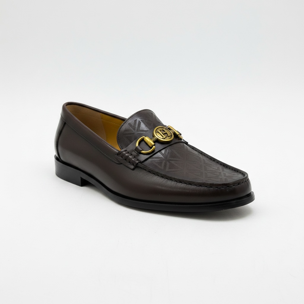 Tishil Aurel Men’s Monogram Horsebit Loafer In Brown