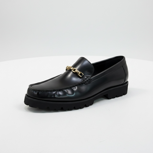 Tishil Belmont Mens Loafers With Gold Chain Details
