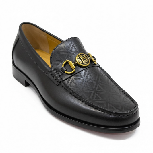 Tishil Aurel Men’s Black Monogram Horsebit Loafer
