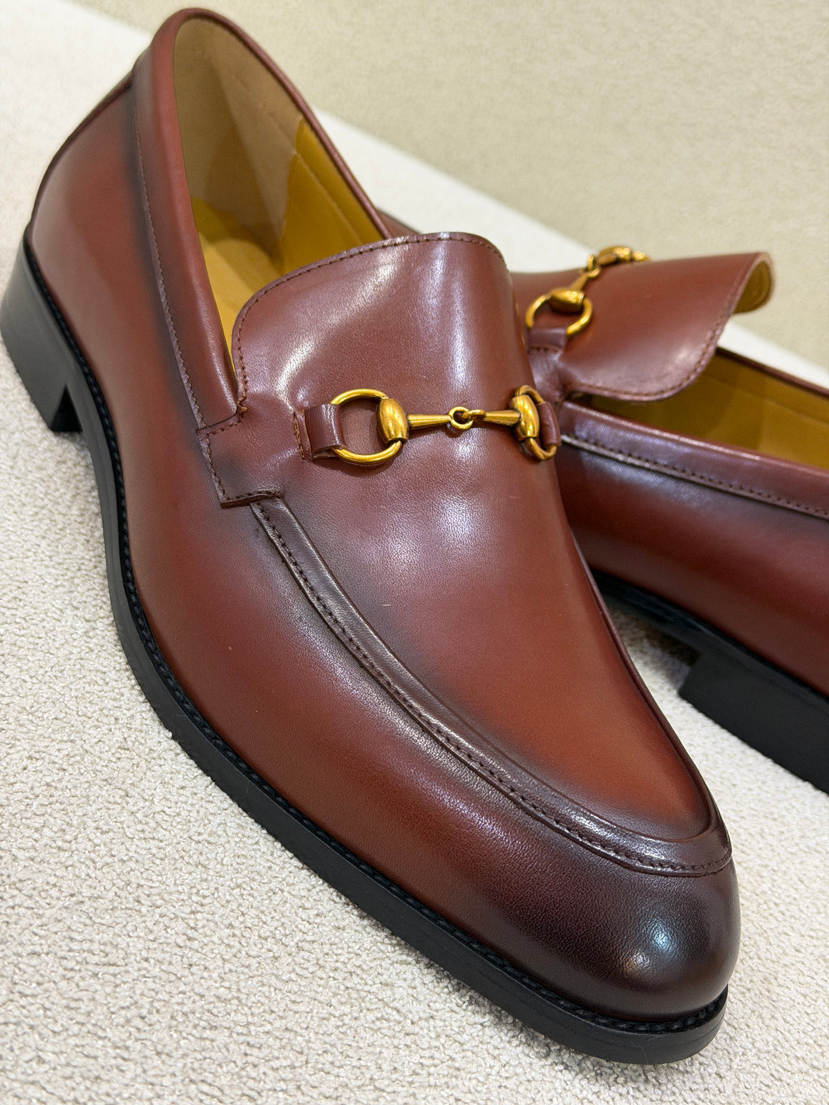 Tishil Arden brown leather horsebit loafers for men. Tishil men's footwear product image.