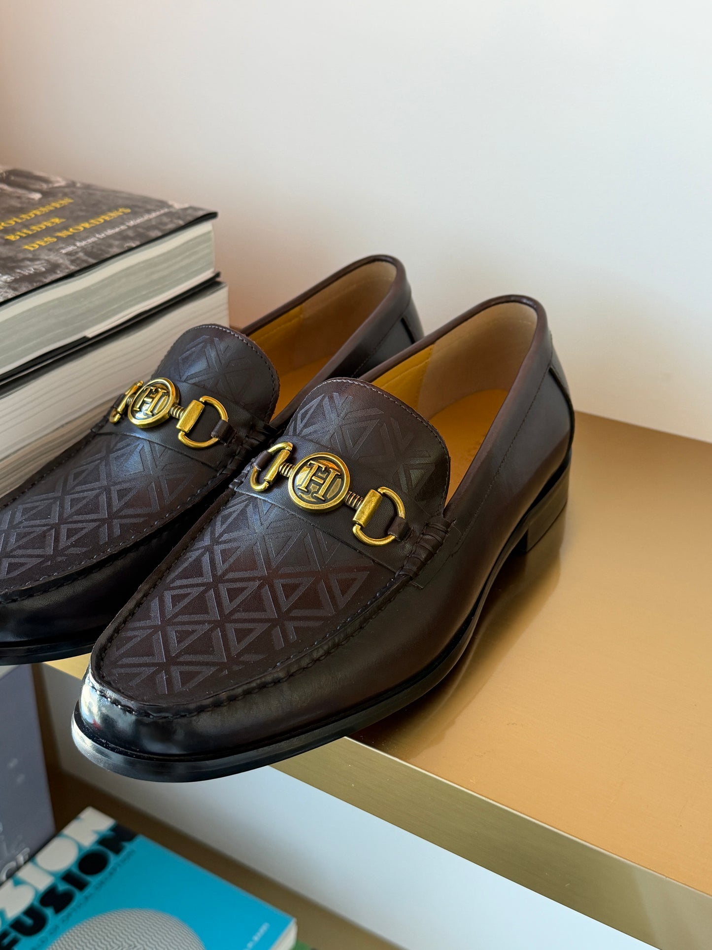 Tishil Aurel Men’s Monogram Horsebit Loafer In Brown