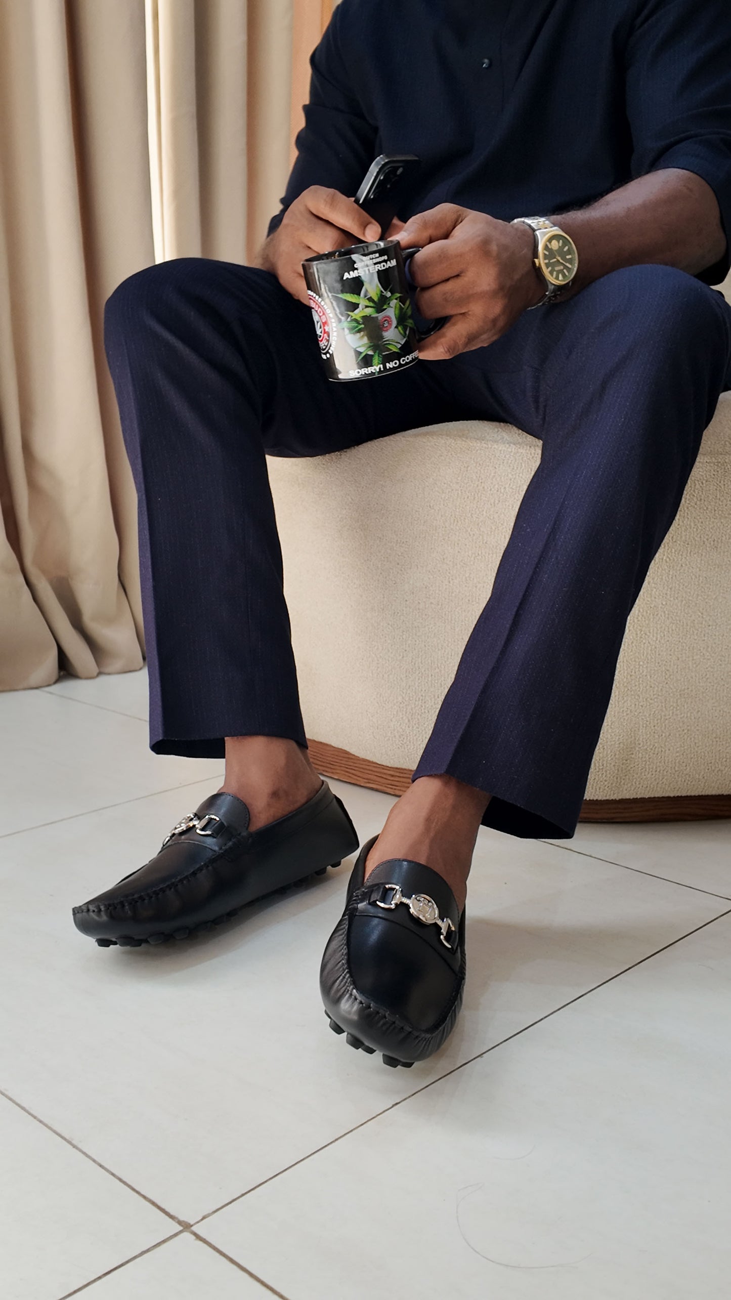 Tishil Soren Black Leather Loafer