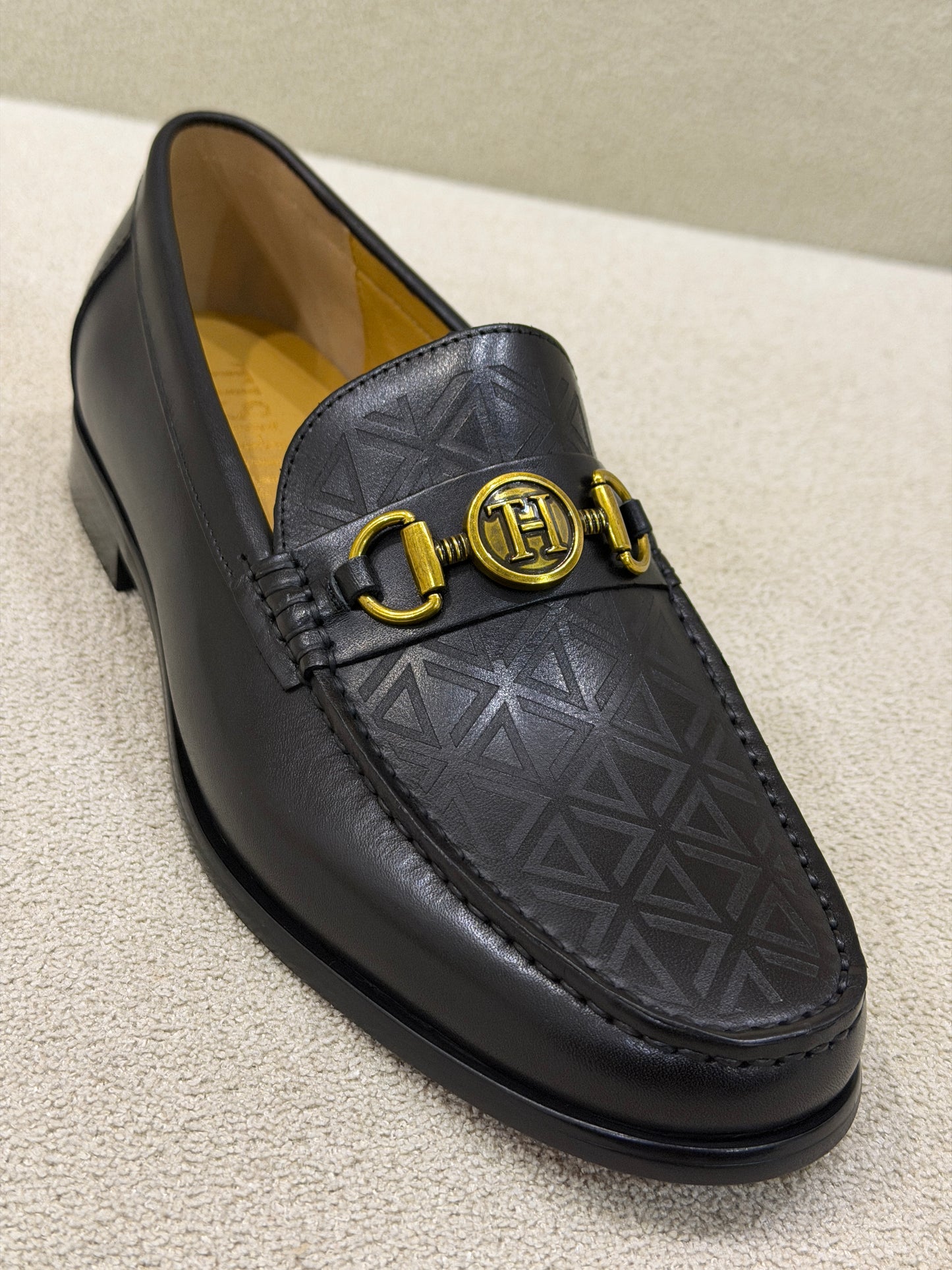 Tishil Aurel Men’s Black Monogram Horsebit Loafer
