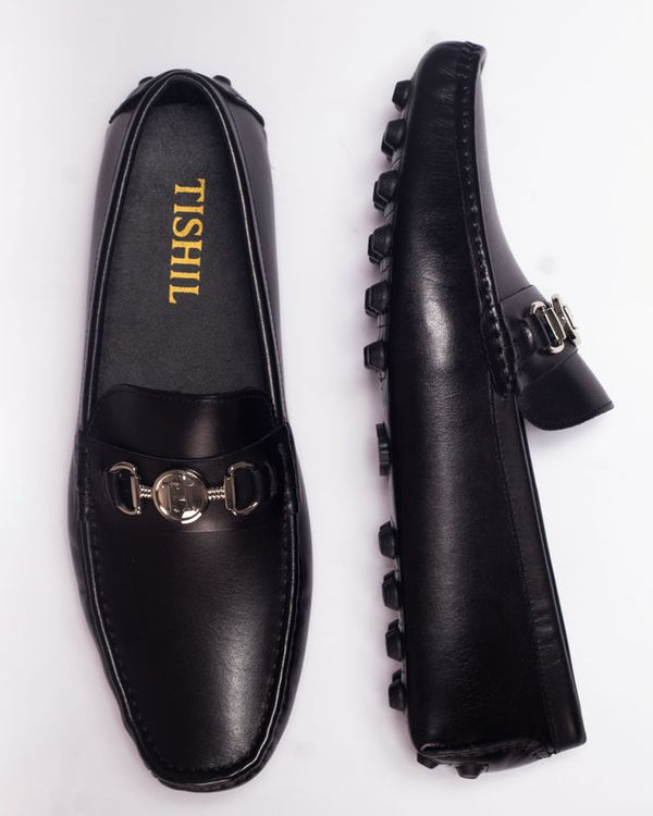 Tishil Porto Leather Driving Loafer - Black