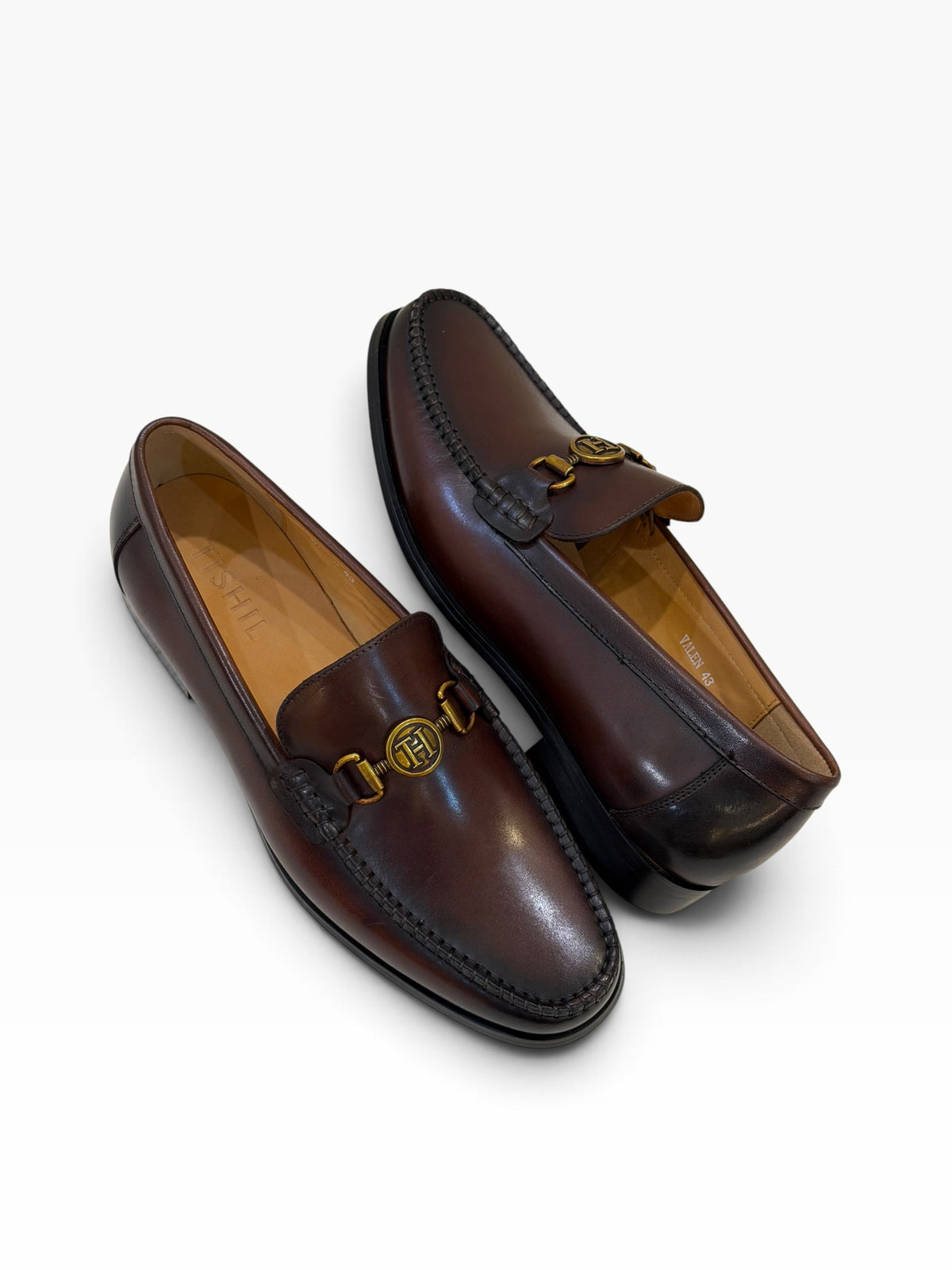Tishil Valen coffee brown loafers pair